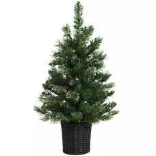 Habitat 2.5ft Pre lit Snowy Christmas Tree With Basket