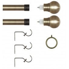 Home Extendable Metal Ball Curtain Pole - Antique Brass