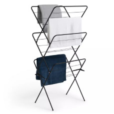 Home 14m 3 Tier Indoor Clothes Airer - Black