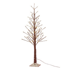 Home 4ft Pre-Lit Snowy Twig Christmas Tree - Brown