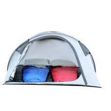 Pro Action 4 Man 1 Room Pop Up Camping Tent - Black & Grey