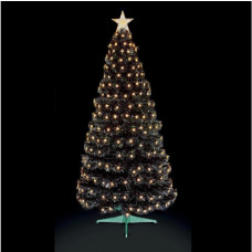 Premier Decorations 5ft Christmas Tree With White Star Lights - Black