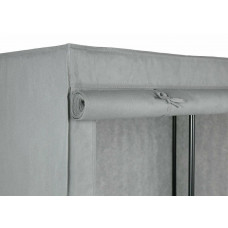 Home Covered Single Wardrobe With Shelves - Grey