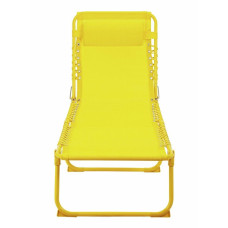 Home Set of 2 Folding Metal Sun Loungers - Yellow