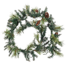 Home 6ft Pre-Lit Snow Tipped Christmas Garland