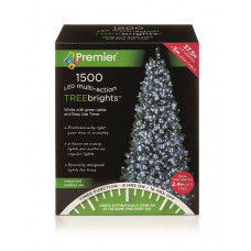 Premier Decorations 1500 LED TreeBrights Timer Christmas Tree Lights - White