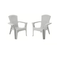 Home Baltimore 2 Plastic Chair Set - Light Grey
