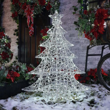 Premier Decorations 3ft Soft Acrylic Pre-Lit Christmas Tree - White