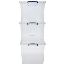 Really Useful 3 x 83 Litre Nesting Boxes - Clear