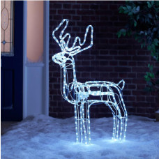 Home LED Animated Nodding Reindeer - Bright White