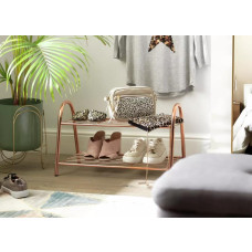 Habitat Boutique 2 Tier Wire Shoe Rack - Rose Gold