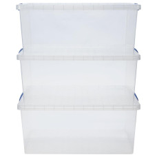 Really Useful Set Of 3 62 Litre Nesting Boxes - Clear
