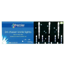 Premier Decorations 24 Chaser Icicles With 72 White LEDs