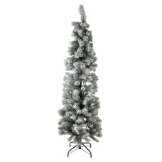 Home Slim 6ft Pop Up Snowy Artificial Christmas Tree - Green & White