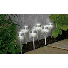 Home Set Of 6 Stainless Steel Crown Twin Solar Lights