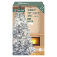 Premier Multi-Action 1000 White Treebrights LED String lights with Clear cable