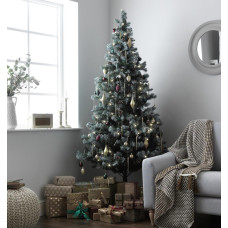 Habitat 7ft Pre lit Blue Oscar Pine Cone Christmas Tree - Green