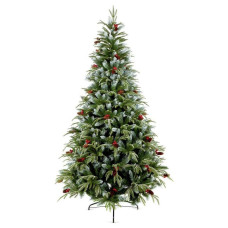 Premier Decorations 7ft New Jersey Spruce Berry & Cone Christmas Tree - Green