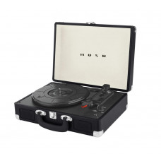 Bush Classic Retro Turntable Vinyl Record Player - Black (No 3.5mm Audio Cables)