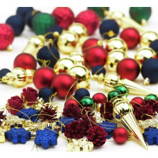 Habitat 75 Pack Of Mixed Christmas Baubles - Multicoloured