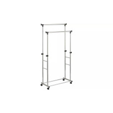 Home Heavy Duty Double Clothes Rail - Black & Chrome