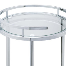 Habitat Chrome & Glass Drinks Trolley With Wheels