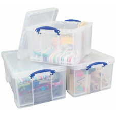 Really Useful 2 x 64 Litre 1 x 42 Litre Storage Boxes (No Lids)