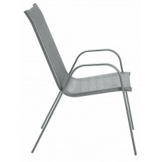 Home Sicily Metal Pack Of 2 Stacking Chairs - Grey