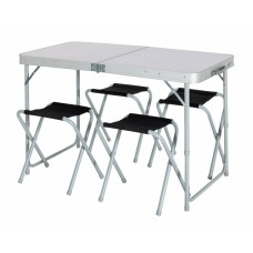 Pro Action 120cm Folding Table With 4 Stools (Damage To Table Top)