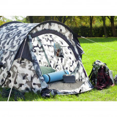 Home Camo 2 Man 1 Room Pop Up Tent - Grey