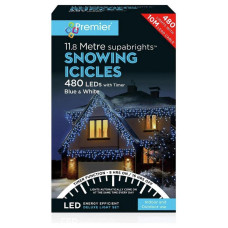 Premier Decorations 480 LED Icicle Christmas Lights - Blue & White