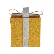 Home Set of 3 Light Up Gift Boxes Christmas Decoration - Gold & White