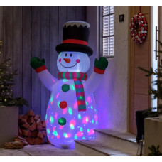 Habitat 6ft Inflatable LED Light Up Snowman Christmas Decoration - White