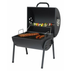 Home Table Top Oil Drum Charcoal BBQ - Black