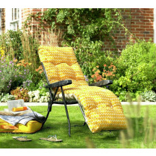 Home Folding Metal Sun Lounger - Yellow