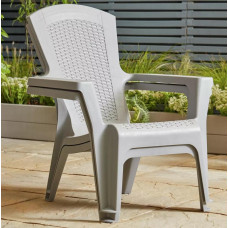 Home Baltimore 2 Plastic Chair Set - Light Grey