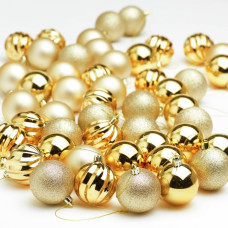 Habitat 48 Pack Of 60mm Christmas Baubles - Gold