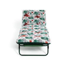 Home Abstract Leaf Folding Metal Sun Lounger - Green