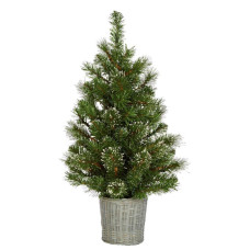 Habitat 2.5ft Pre lit Snowy Christmas Tree With Basket