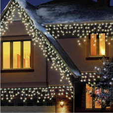 Premier Decorations 480 Multi Action Snowing Icicles LED Lights with Timer - Warm White