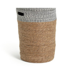 Habitat 80 Litre 2 Tone Woven Rush Jute Laundry Basket (No Lid)