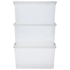 Really Useful Set Of 3 83 Litre Nesting Boxes - Clear (No Lids)