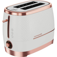Beko Cosmopolis Retro 2 Slice Toaster - White & Rose Gold