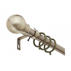Home Extendable Metal Ball Curtain Pole - Antique Brass