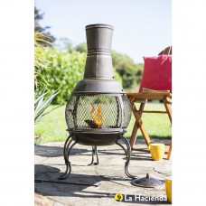 La Hacienda Medium Steel Chiminea - Bronze