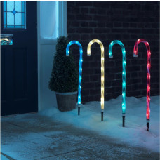 Habitat Pack of 4 Candy Cane Path Finder Lights Outdoor Christmas Decoration