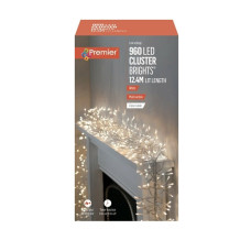 Premier 960 LED Cluster Multi-Action Christmas Tree Lights - White