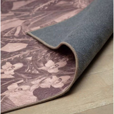 Habitat Floral Print Velvet Rug - Blush Pink - 120X170cm