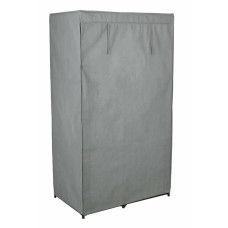 Home Covered Single Wardrobe With Shelves - Grey