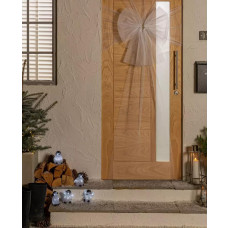 Home Silver Christmas House Door Bow